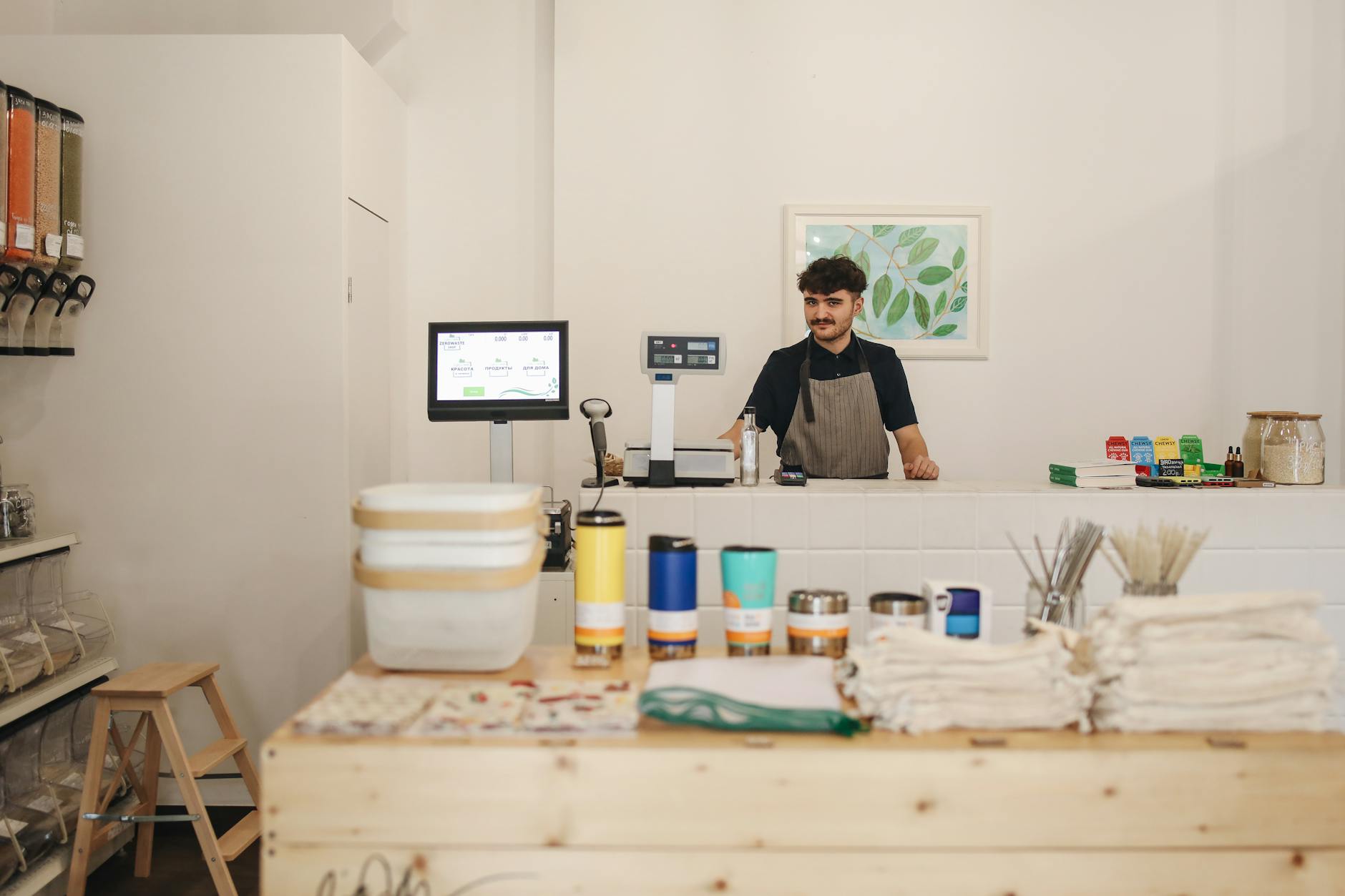 man behind the counter